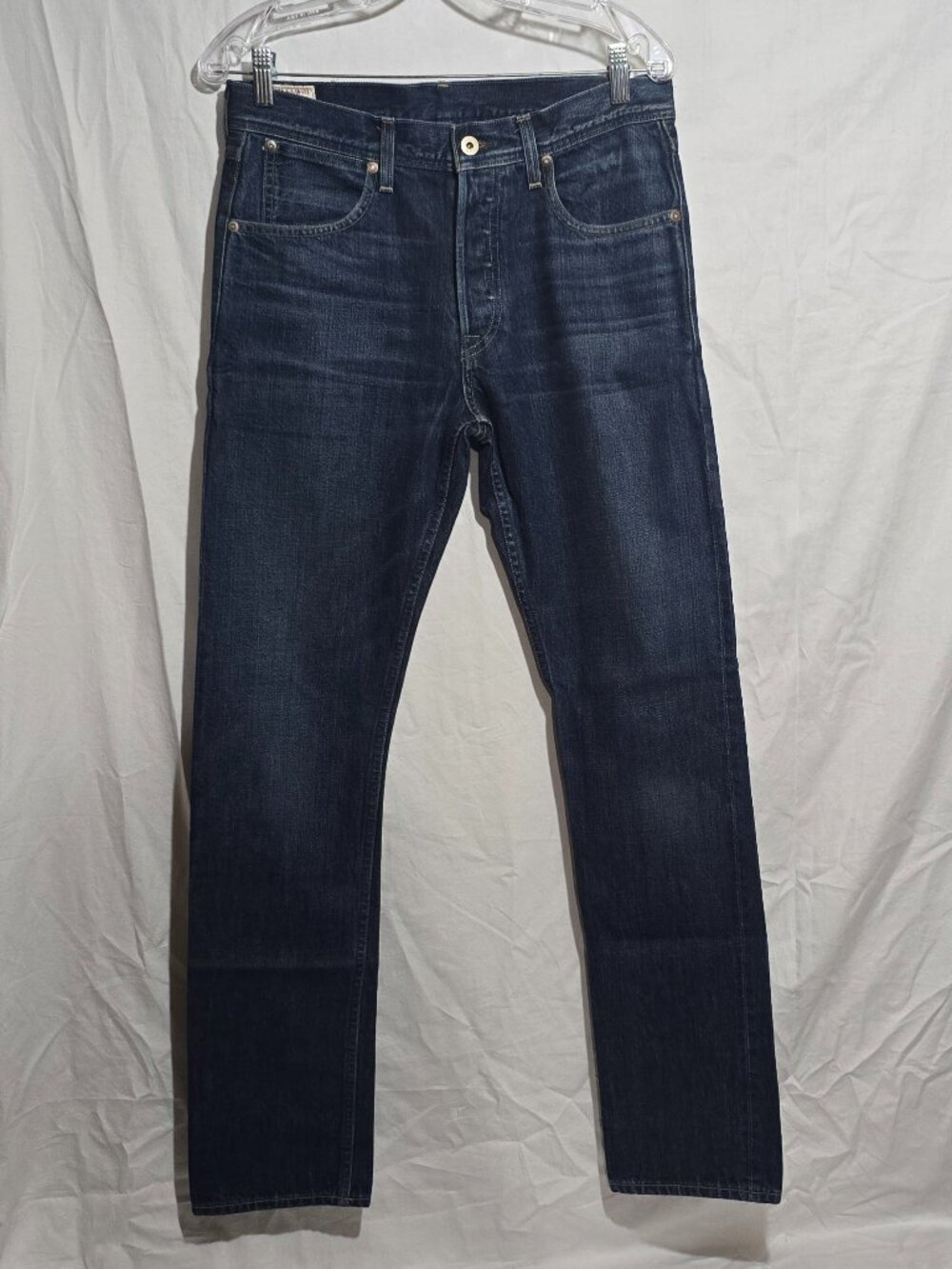 Wallace & Barnes USA Medium Worn Indigo Dyed Selvedge Denim Slim Fit Sz - 29x32*